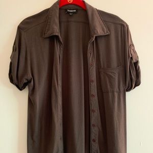 Button down olive blouse